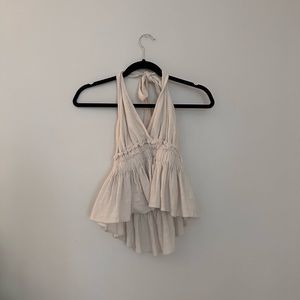 White/cream halter top